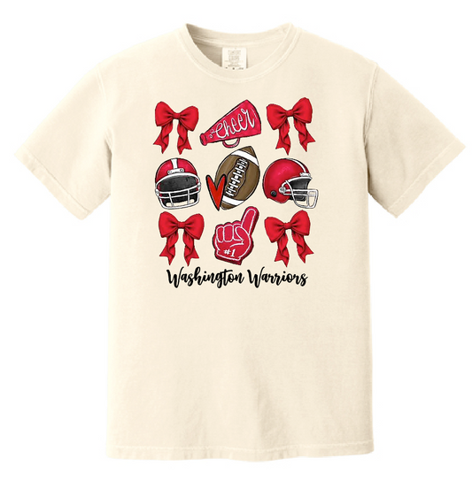 Washington Jr Cheer "Bows" Design Comfort Colors S/S T-shirt