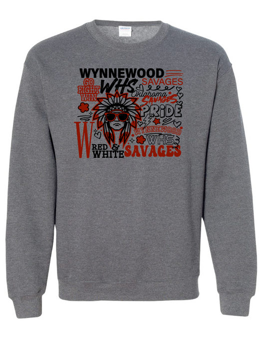 Wynnewood "Collage" Design Crewneck Sweatshirt