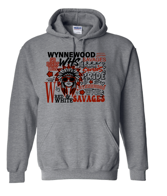 Wynnewood "Collage" Design Hooded Sweatshirt