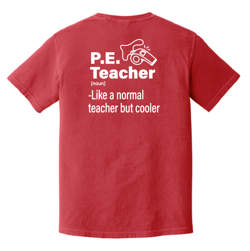 MPS PE Teachers "Whistle" Design Comfort Colors S/S T-shirt (red)