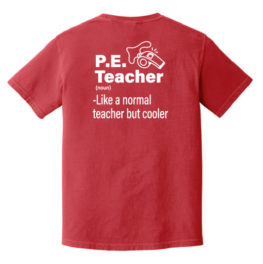 MPS PE Teachers "Whistle" Design Comfort Colors S/S T-shirt (red)
