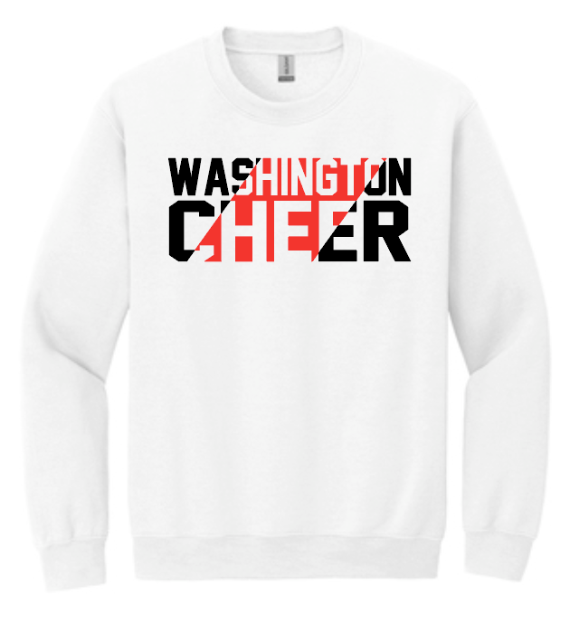 Washington Jr Cheer "Stripe" Design Crewneck Sweatshirt (white)