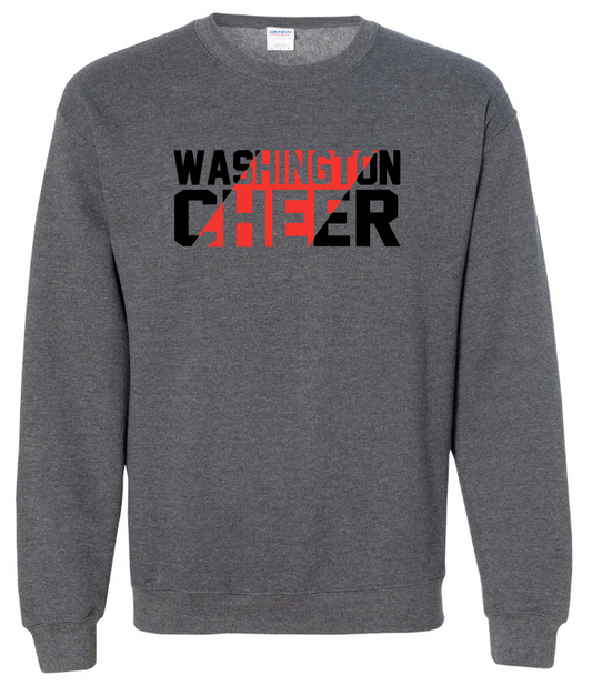 Washington Jr Cheer "Stripe" Design Crewneck Sweatshirt (drk htr)