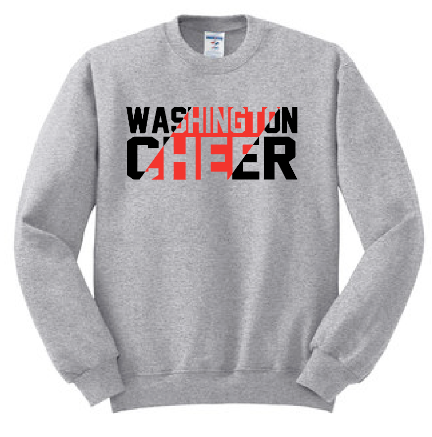 Washington Jr Cheer "Stripe" Design Crewneck Sweatshirt (ath htr)