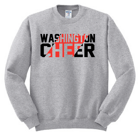 Washington Jr Cheer "Stripe" Design Crewneck Sweatshirt (ath htr)