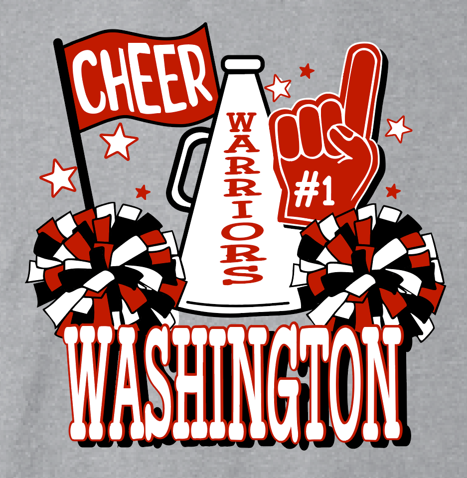 Washington Jr Cheer "Megaphone" Design Crewneck Sweatshirt (ath htr)