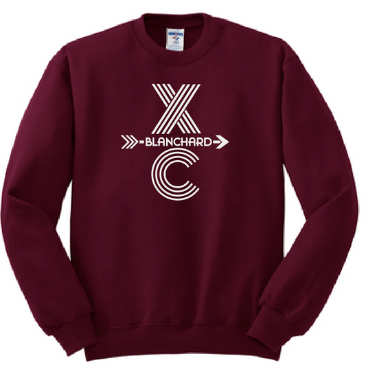 Blanchard XC "Tri-line XC" Design Crewneck Sweatshirt (maroon)