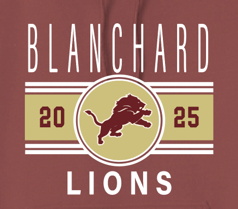 Blanchard PTO "Big Stripe" Design Jerzees Hooded Sweatshirt (maroon)