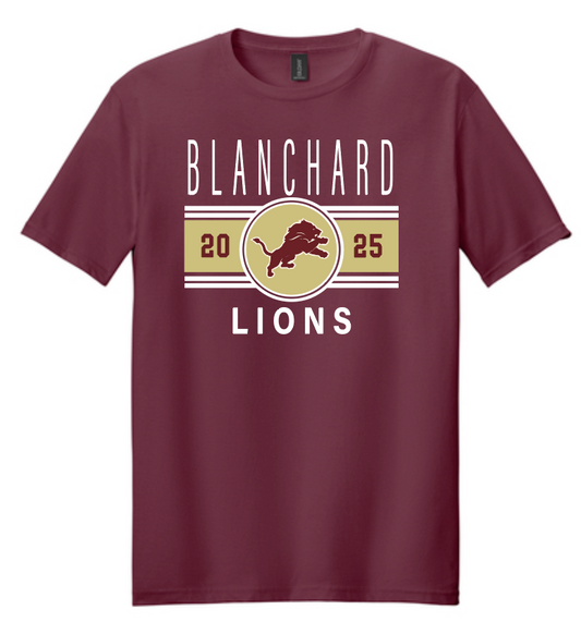 Blanchard PTO "Big Stripe" Design BellaCanvas S/S T-shirt (maroon)