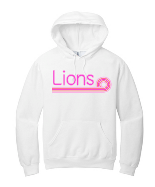 Blanchard PTO "Pink Stripe" Design Jerzees Hooded Sweatshirt (white)