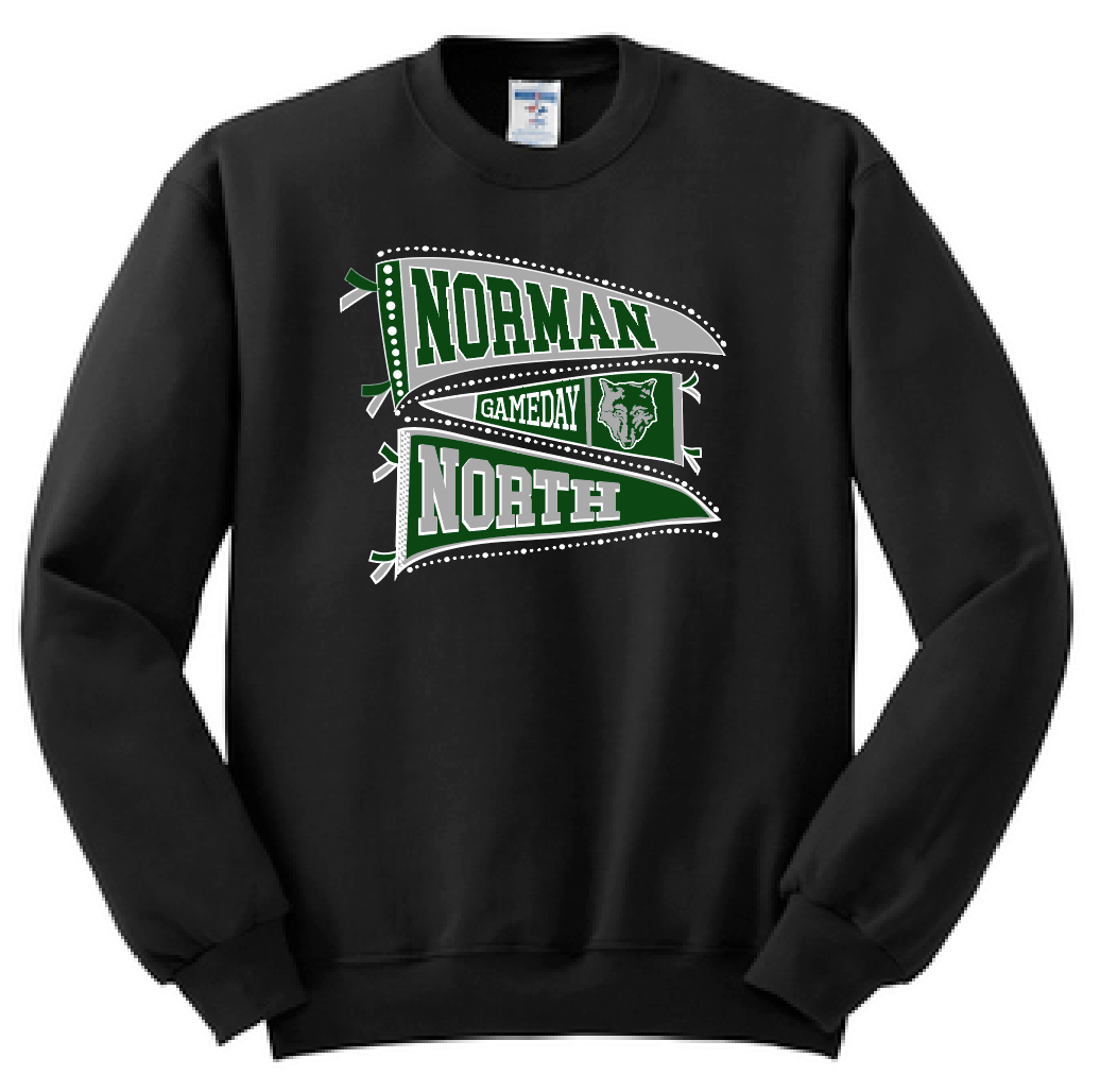 NN Girls Soccer "Pennants" Design Crewneck Sweatshirt
