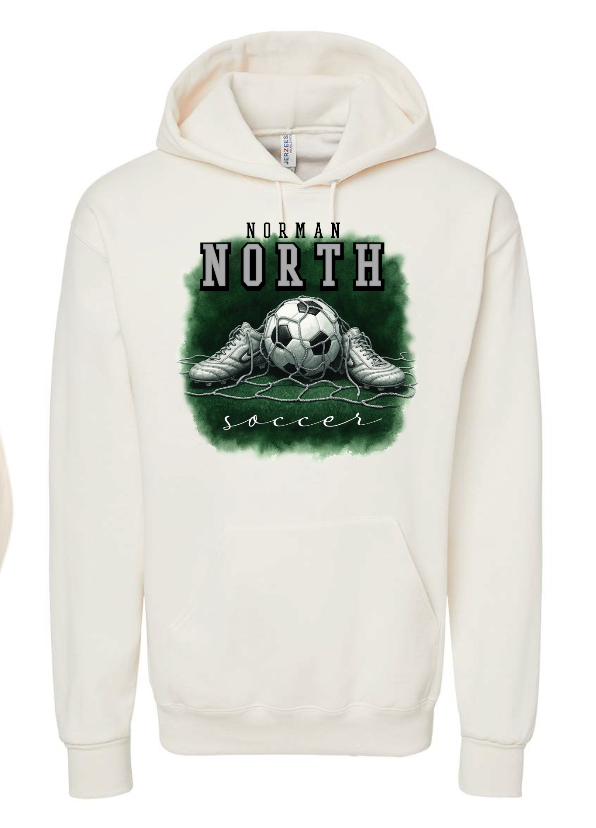 NN Girls Soccer "Still Life" Design Hooded Sweatshirt