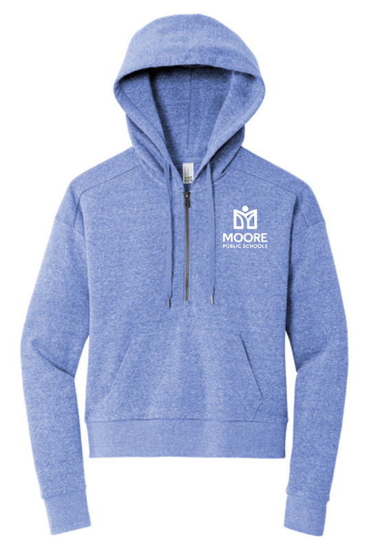 Moore Public Schools "Logo" Women's Tri-blend Fleece 1/2-Zip (royal frost)
