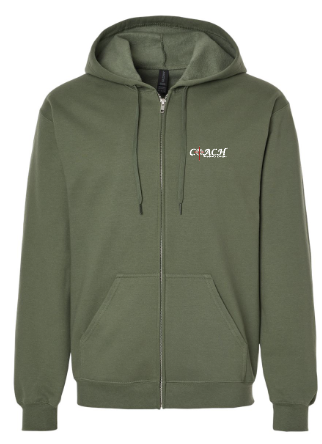 Coach Softstyle Zip Hooded Sweatshirt (mil green)(adult)