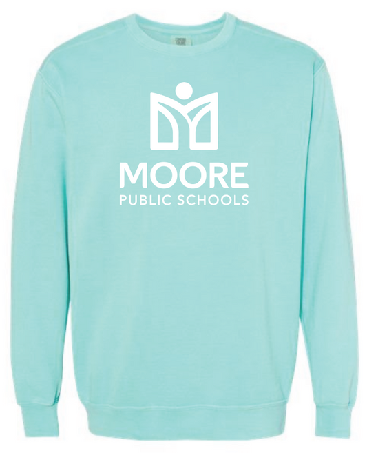 Moore Public Schools "Logo" Comfort Colors Crewneck Sweatshirt (mint)