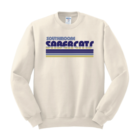 Southmoore PTSA "Retro Stripe" Design Crewneck Sweatshirt (natural)
