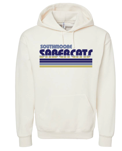 Southmoore PTSA "Retro Stripe" Design Hooded Sweatshirt (natural)