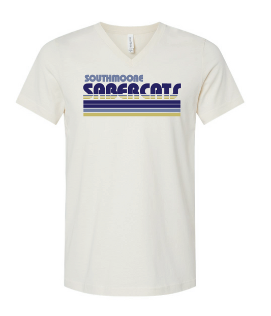 Southmoore PTSA "Retro Stripe" Design S/S V-neck T-shirt (natural)