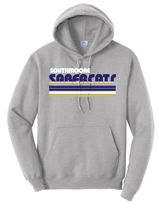 Southmoore PTSA "Retro Stripe" Design Hooded Sweatshirt (heather)