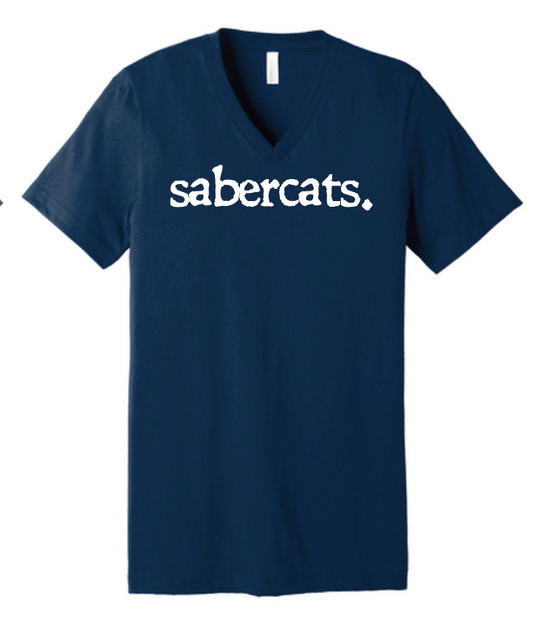 Southmoore PTSA "Typewriter" Design S/S V-neck T-shirt (navy)