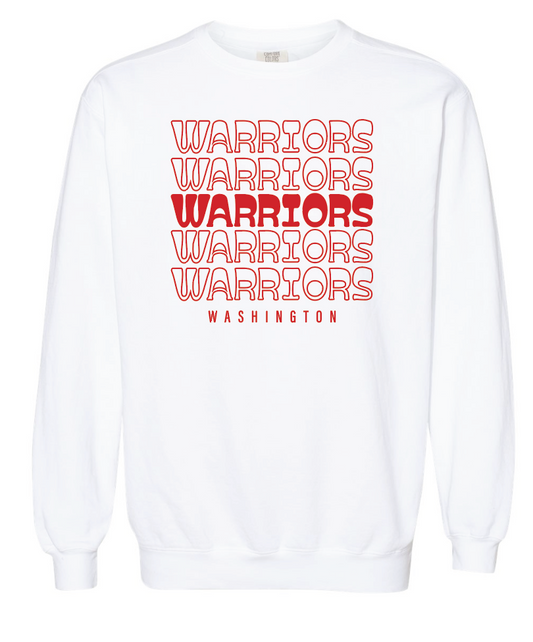 Washington (OK) Elementary "Warriors Stack" Design Comfort Colors Sweatshirt (white)