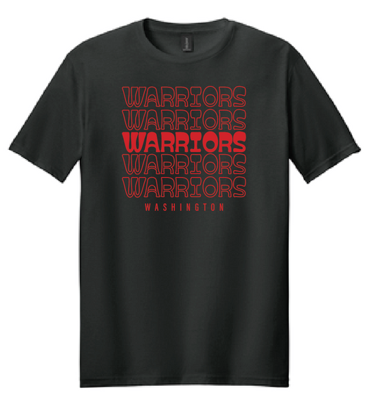 Washington (OK) Elementary "Warriors Stack" Design Softstyle S/S T-shirt (black)