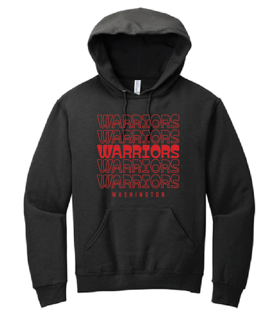 Washington (OK) Elementary "Warriors Stack" Design Hooded Sweatshirt (black)