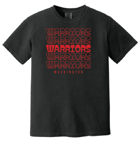 Washington (OK) Elementary "Warriors Stack" Design Comfort Colors S/S T-shirt (black)