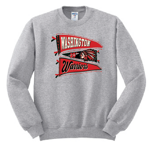 Washington (OK) Elementary "Pennants" Design Crewneck Sweatshirt