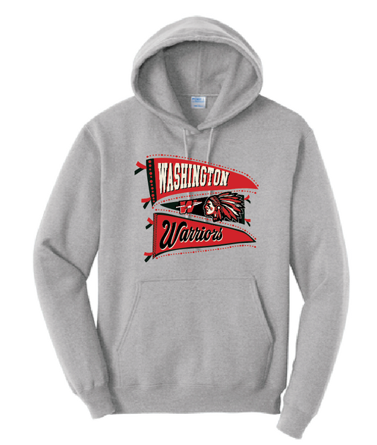 Washington (OK) Elementary "Pennants" Design Hooded Sweatshirt