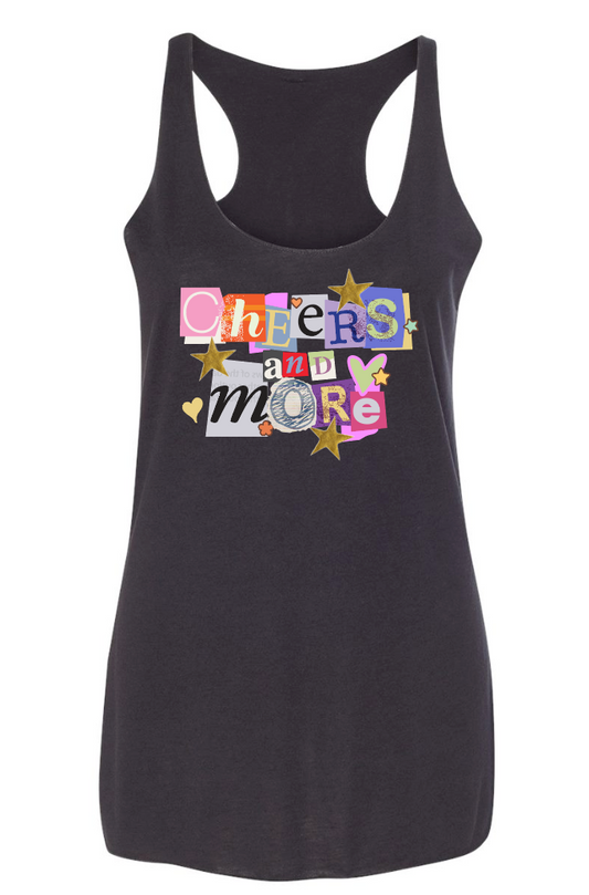 Cheers and More "Funky Letters" Design Women's Racerback Tank