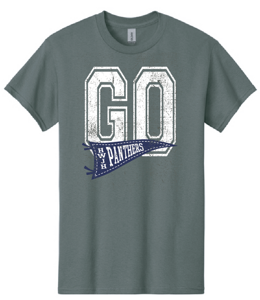 Highland West Cheer "Go Pennant" Design S/S T-shirt