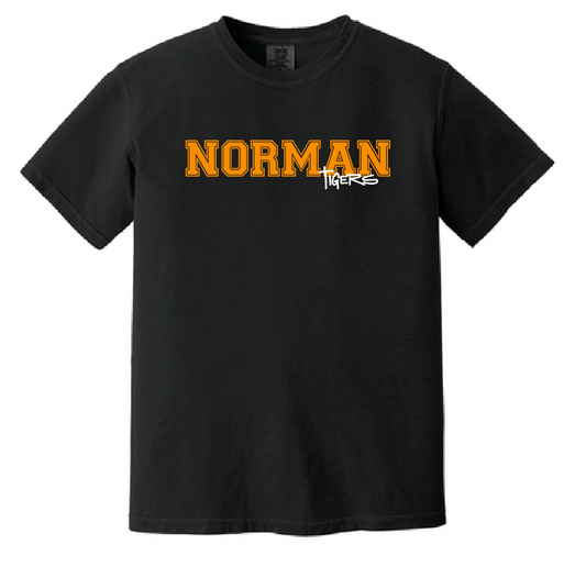 NHS Baseball "Simple Straight" Design S/S T-shirt (black)