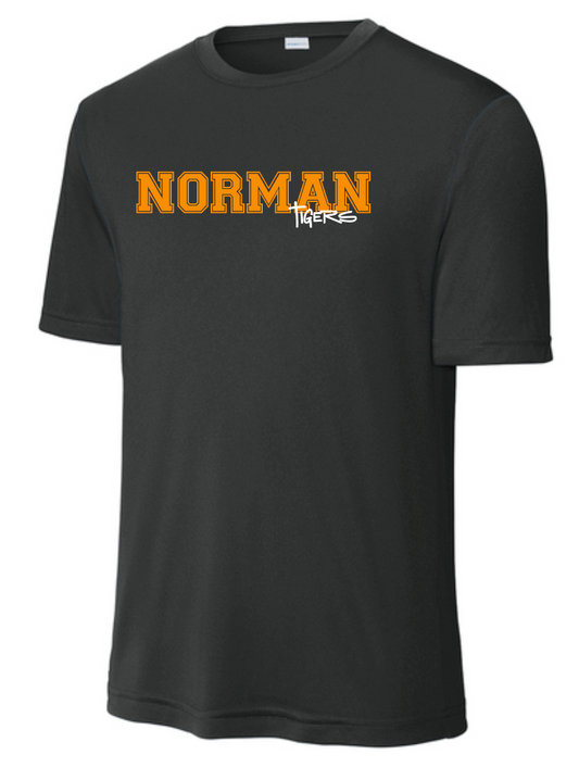 NHS Baseball "Simple Straight" Design S/S Moisture Wicking T-shirt (black)
