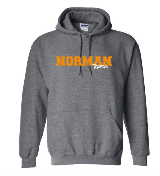 NHS Baseball "Simple Straight" Design Hooded Sweatshirt (drk heather)