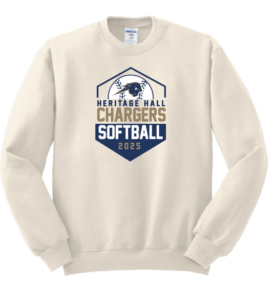 Heritage Hall Softball Jerzees Crewneck Sweatshirt (with roster)
