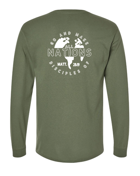 Calvary Baptist Church Gildan L/S T-shirt (mil green)
