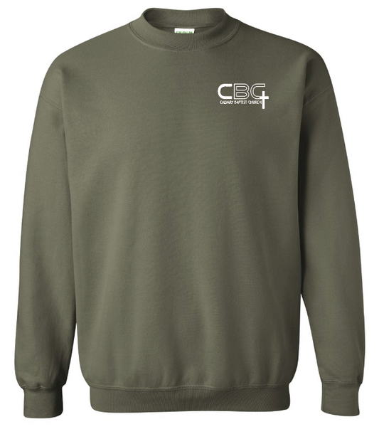 Calvary Baptist Church Gildan Crewneck Sweatshirt (military green)