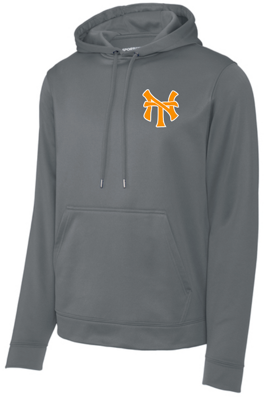 NHS Baseball "NT" Design Moisture Wicking Hooded Sweatshirt (grey)