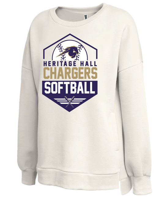 Heritage Hall High School Softball "Diamond No Roster" Women's Droptail Sweatshirt