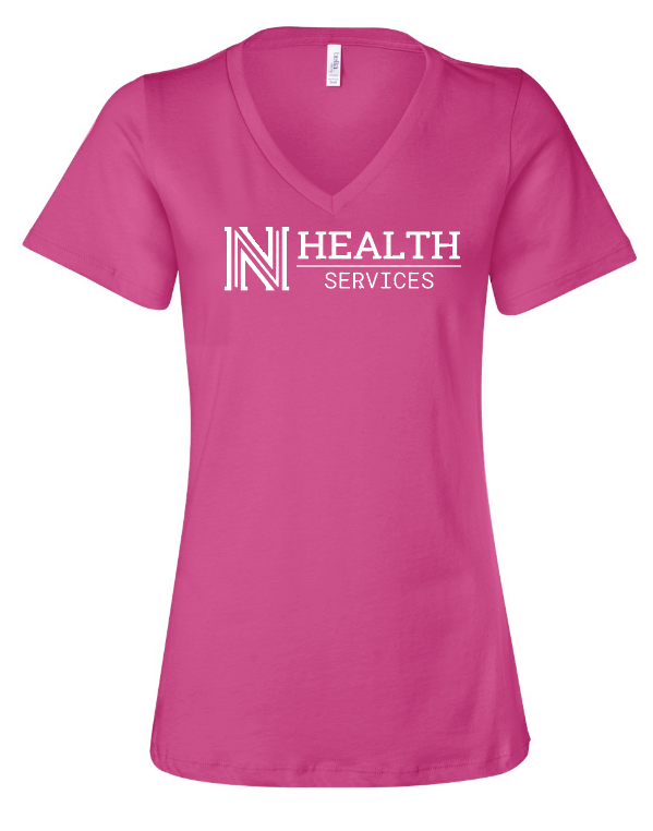 NPS Health Services "Logo" Design Women's V-neck T-shirt (f) (berry)