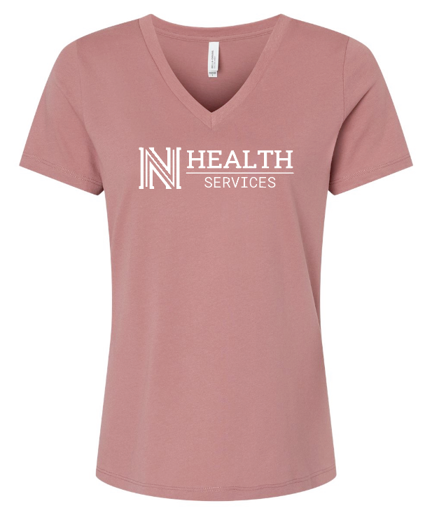NPS Health Services "Logo" Design Women's V-neck T-shirt (f) (mauve)