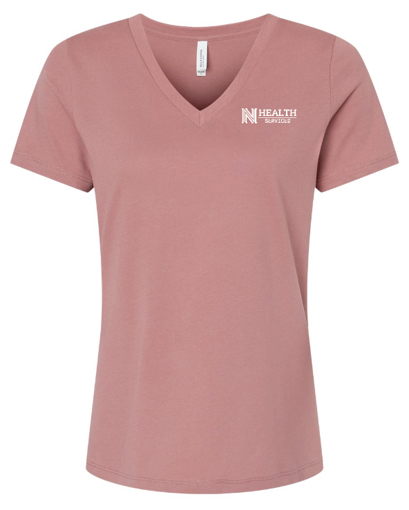 NPS Health Services "Logo" Design Women's V-neck T-shirt (p) (mauve)