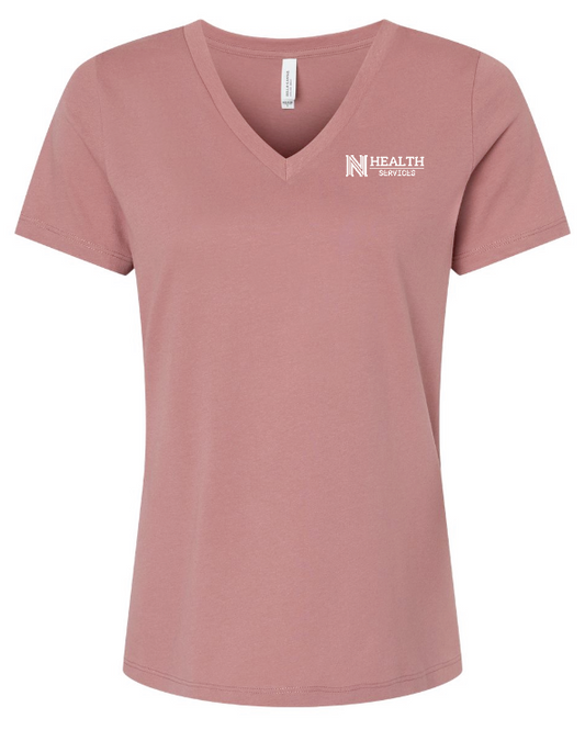 NPS Health Services "Logo" Design Women's V-neck T-shirt (p) (mauve)