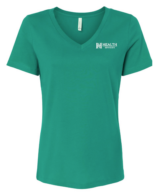 NPS Health Services "Logo" Design Women's V-neck T-shirt (p) (kelly)
