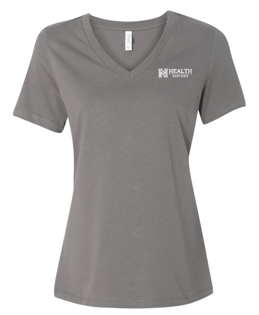 NPS Health Services "Logo" Design Women's V-neck T-shirt (p) (asphalt)