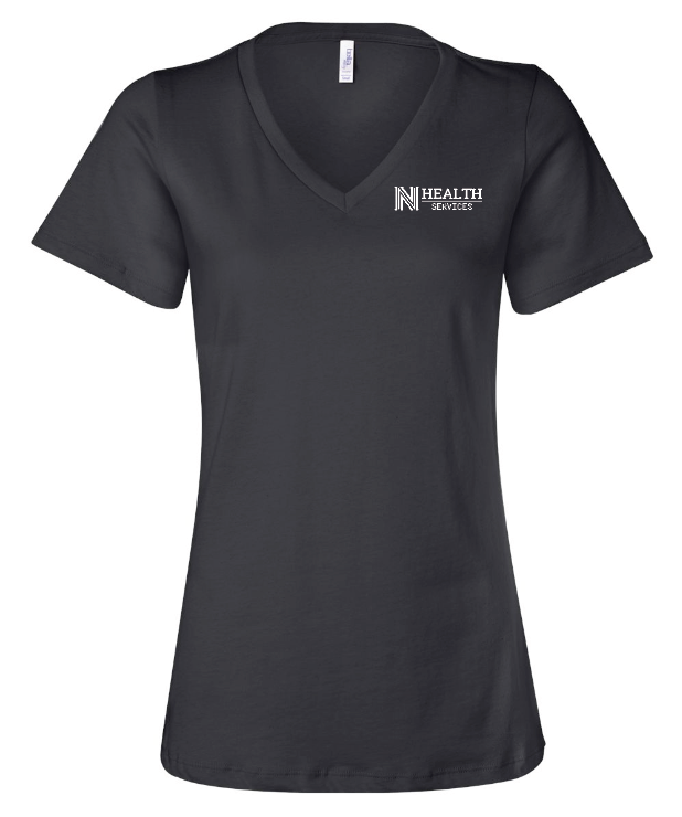 NPS Health Services "Logo" Design Women's V-neck T-shirt (p) (black)