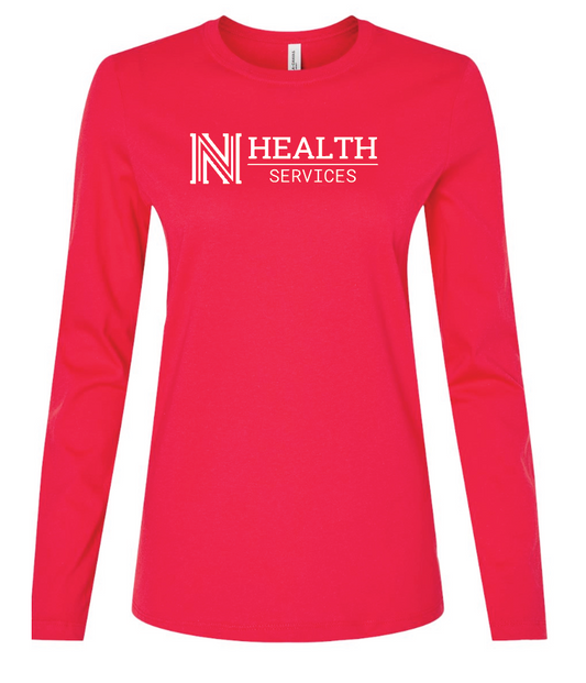 NPS Health Services "Logo" Design Women's L/S T-shirt (f) (red)