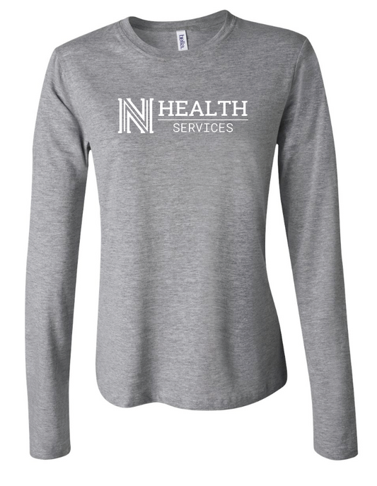 NPS Health Services "Logo" Design Women's L/S T-shirt (f) (heather grey)