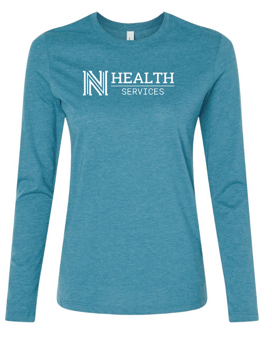 NPS Health Services "Logo" Design Women's L/S T-shirt (f) (heather teal)